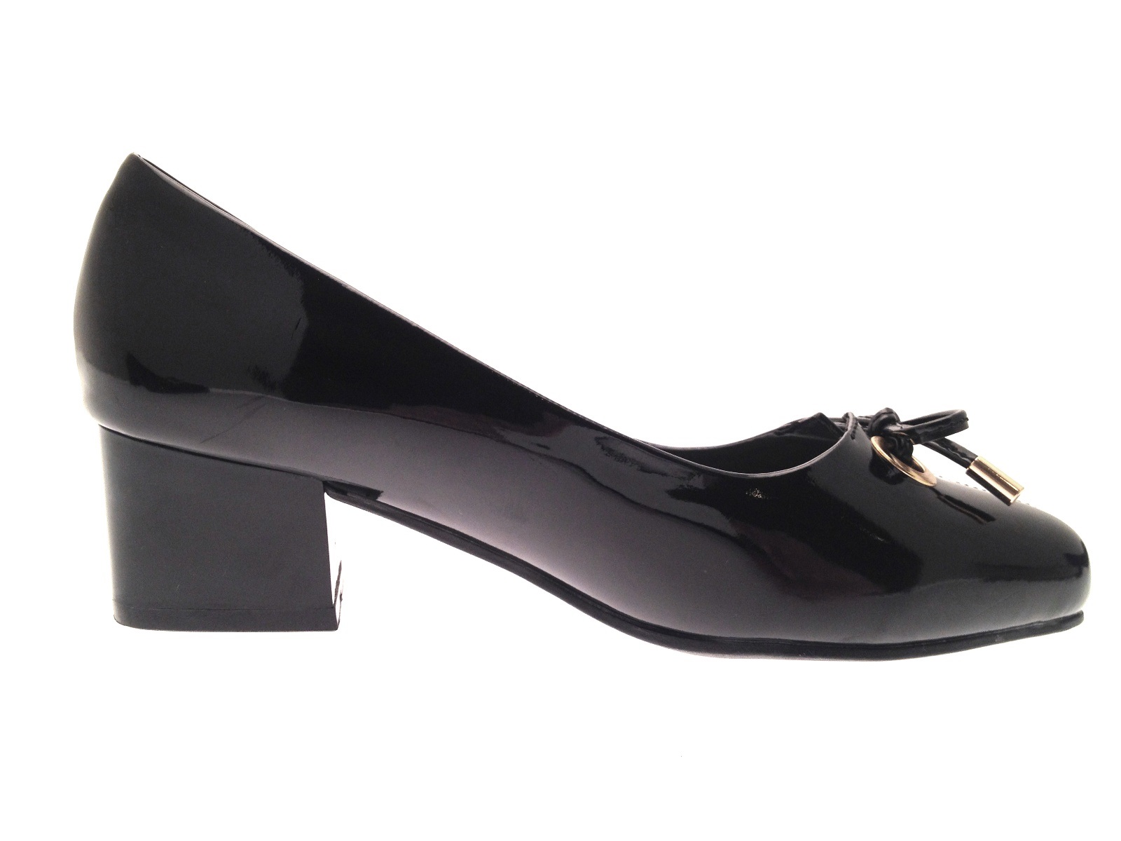 Coutgo Women's Low Kitten Heel Pumps - Closed Toe Slip On Dress Shoes With Ankle Strap & Flower